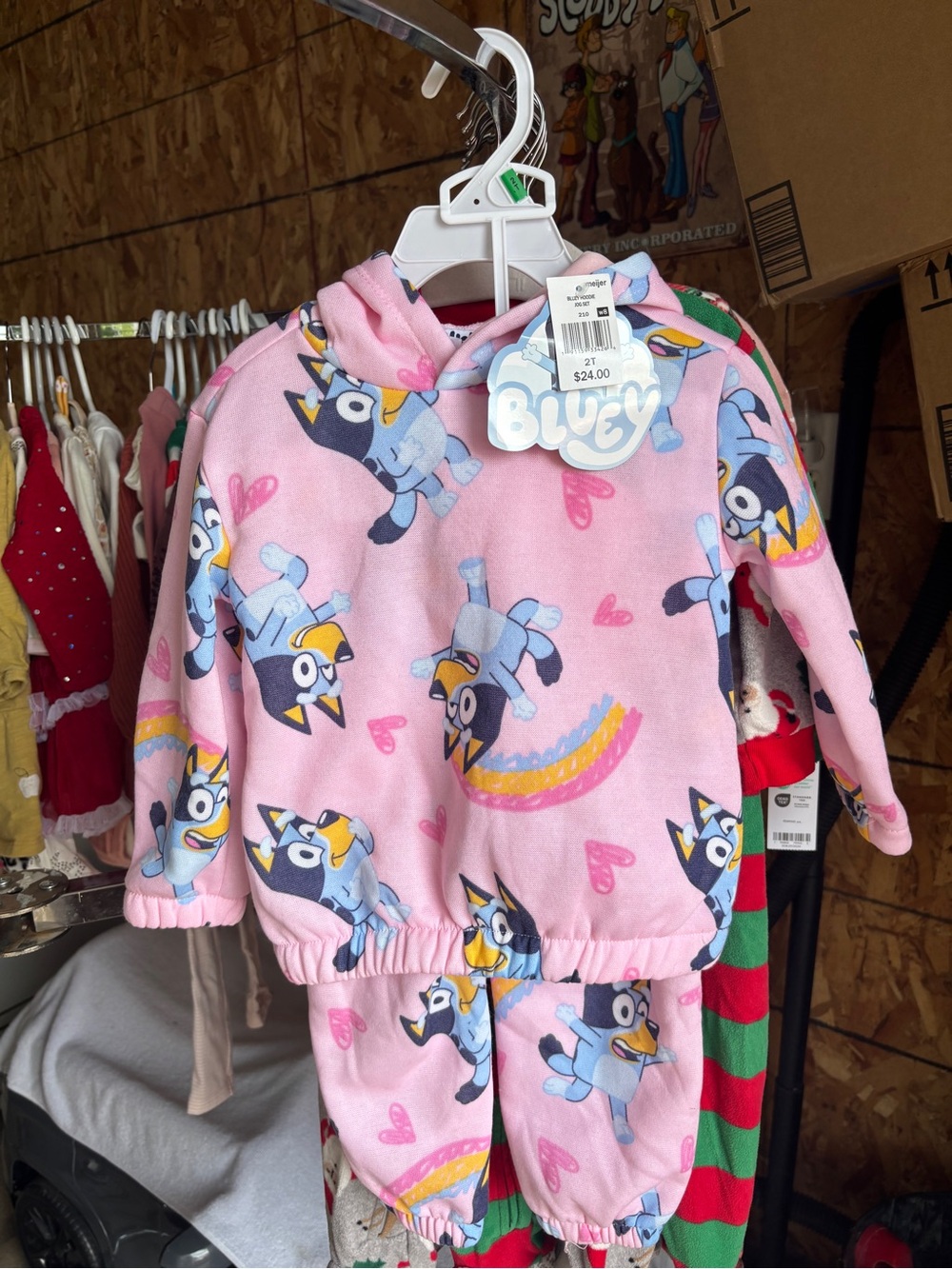 Bluey Kids Pink Fleece Hoodie & Jogger Set